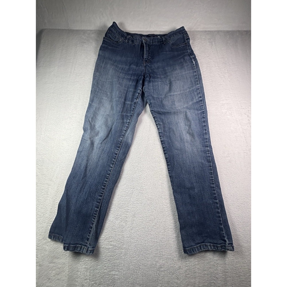 Bandolino Mandie Women Jeans Size 12 Straight Leg Dark Wash Stretch Denim Black